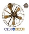 GLOBOSTAR® FAN 01381 Vintage Φωτιστικό Τοίχου - Απλίκα με Ντουί 5 x E27 AC 220-240V IP20 - Μπρούτζινο - Μ46 x Π22 x Υ46cm